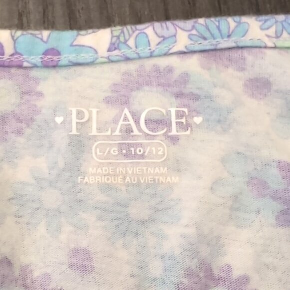 3/$20 THE CHILDRENS PLACE Iris Pop Print Tie Front Top Flutter Short Sleeve - Picture 7 of 9